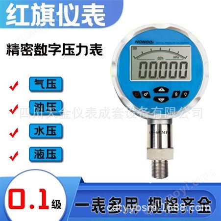 Y-100红旗精密数字压力表Y-100/0.1级水气压油压数字压力表数显压力表