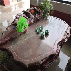 _天然灵璧磬石桌茶台_精品庭院茶几茶桌_户外摆件组合