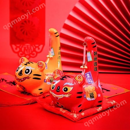 瑞晉 2022年虎年陶瓷存錢罐 吉祥物擺件 本命年家居客廳裝飾